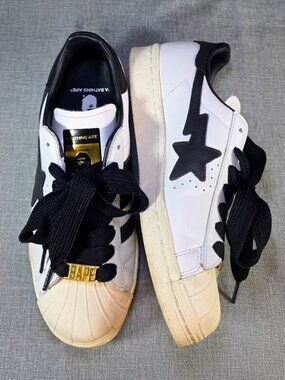 Adidas Originals x BAPE Superstar White Black Sneakers Men's 4.5 Women's 6.5